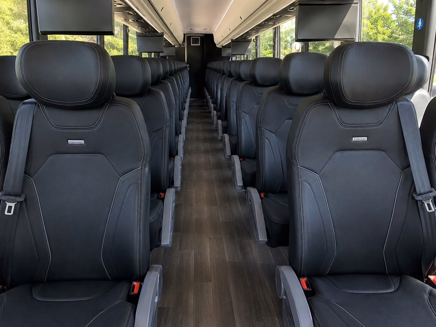56 passenger charter bus inside